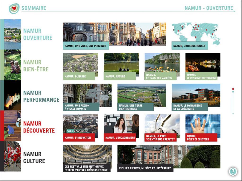 La web application Namur Capitale